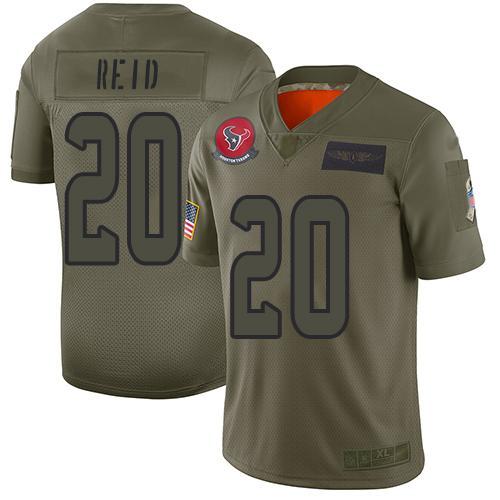 Nike Houston Texans #20 Justin Reid Camo Stitched NFL Limited 2019 Salute To Service Jersey