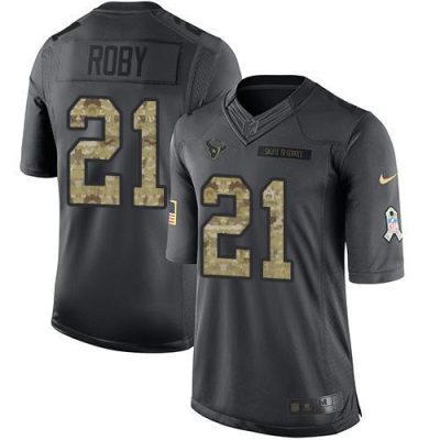 Nike Houston Texans #21 Bradley Roby Black Stitched NFL Limited 2016 Salute to Service Jersey