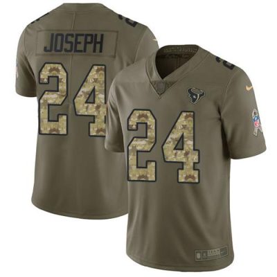 Nike Houston Texans #24 Johnathan Joseph Olive/Camo Stitched NFL Limited 2017 Salute To Service Jersey