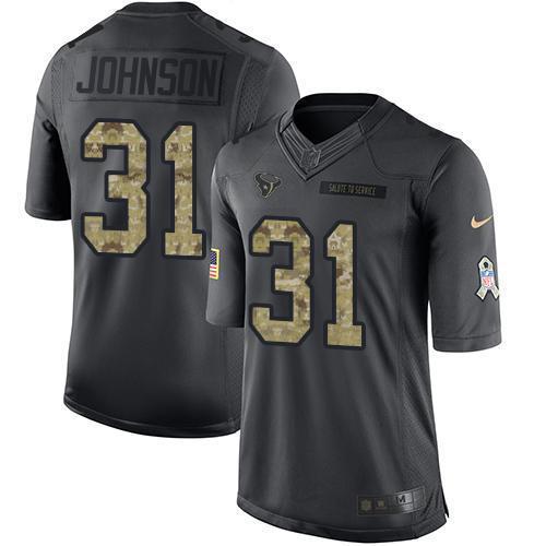 Nike Houston Texans #31 David Johnson Black Stitched NFL Limited 2016 Salute to Service Jersey