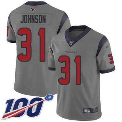 Nike Houston Texans #31 David Johnson Gray Stitched NFL Limited Inverted Legend 100th Season Jersey
