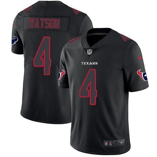 Nike Houston Texans #4 Deshaun Watson Black Stitched NFL Limited Rush Impact Jersey