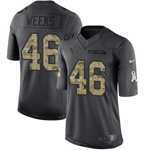 Nike Houston Texans #46 Jon Weeks Black Stitched NFL Limited 2016 Salute to Service Jersey
