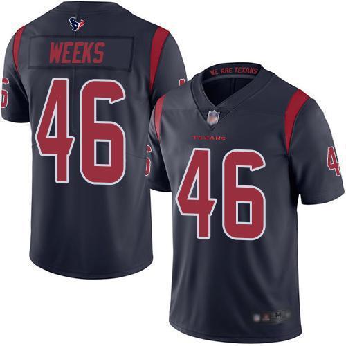 Nike Houston Texans #46 Jon Weeks Navy Blue Stitched NFL Limited Rush Jersey