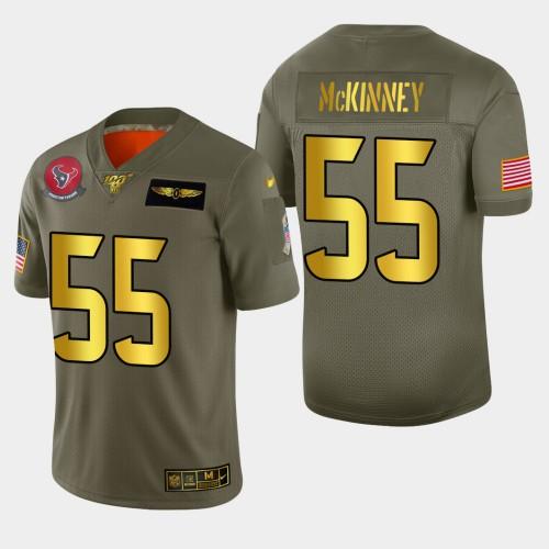 Nike Houston Texans #55 Benardrick McKinney Olive Gold 2019 Salute to Service NFL 100 Limited Jersey