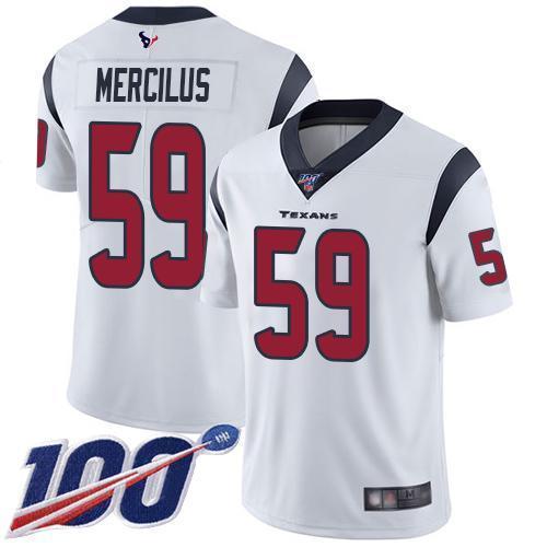 Nike Houston Texans #59 Whitney Mercilus White Stitched NFL 100th Season Vapor Limited Jersey