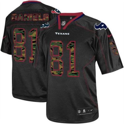 Nike Houston Texans #81 Owen Daniels Black Stitched NFL Elite Camo Fashion Jersey