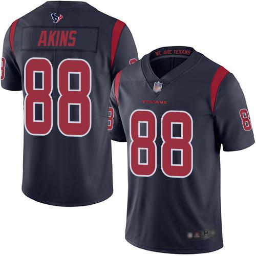 Nike Houston Texans #88 Jordan Akins Navy Blue Stitched NFL Limited Rush Jersey