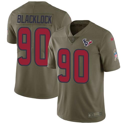 Nike Houston Texans #90 Ross Blacklock Olive Stitched NFL Limited 2017 Salute To Service Jersey