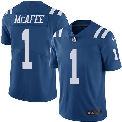 Nike Indianapolis Colts #1 Pat McAfee Royal Blue Stitched NFL Limited Rush Jersey
