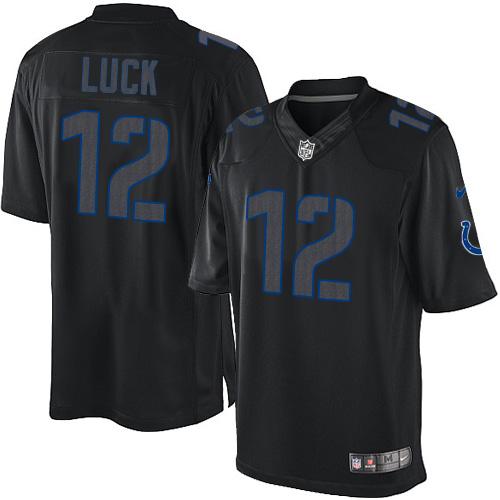 Nike Indianapolis Colts #12 Andrew Luck Black Stitched NFL Impact Limited Jersey