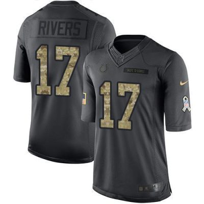 Nike Indianapolis Colts #17 Philip Rivers Black Stitched NFL Limited 2016 Salute to Service Jersey