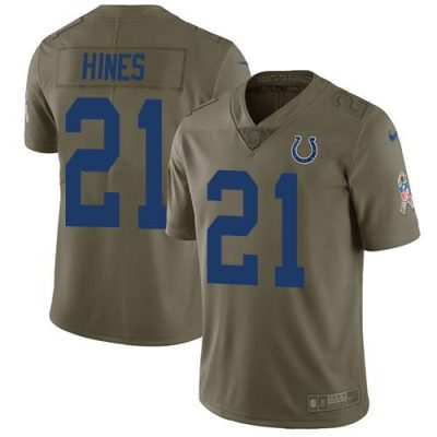 Nike Indianapolis Colts #21 Nyheim Hines Olive Stitched NFL Limited 2017 Salute To Service Jersey