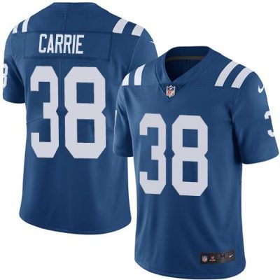 Nike Indianapolis Colts #38 T.J. Carrie Royal Blue Team Color Stitched NFL Vapor Untouchable Limited Jersey