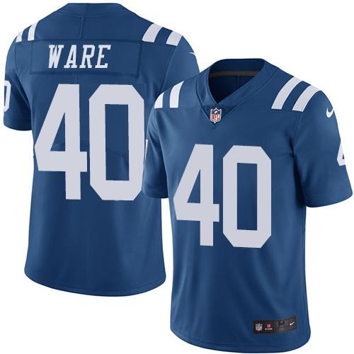 Nike Indianapolis Colts #40 Spencer Ware Royal Blue Stitched NFL Limited Rush Jersey