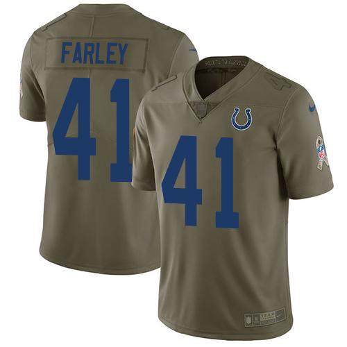 Nike Indianapolis Colts #41 Matthias Farley Olive Stitched NFL Limited 2017 Salute To Service Jersey