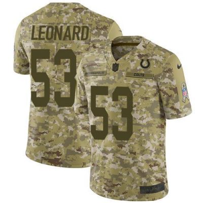 Nike Indianapolis Colts #53 Darius Leonard Camo Stitched NFL Limited 2018 Salute To Service Jersey