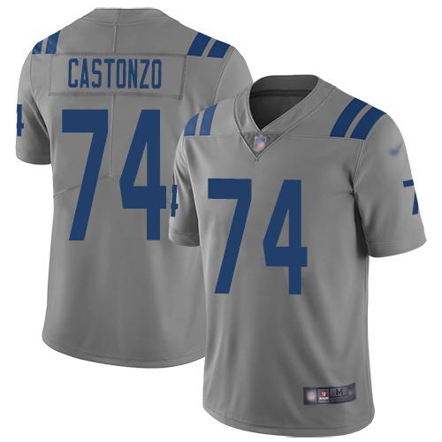 Nike Indianapolis Colts #74 Anthony Castonzo Gray Stitched NFL Limited Inverted Legend Jersey