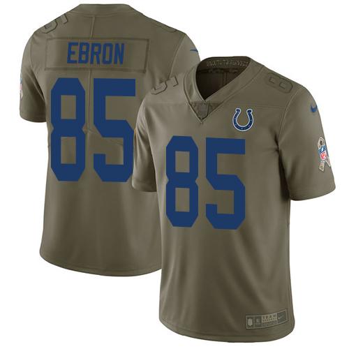 Nike Indianapolis Colts #85 Eric Ebron Olive Stitched NFL Limited 2017 Salute To Service Jersey