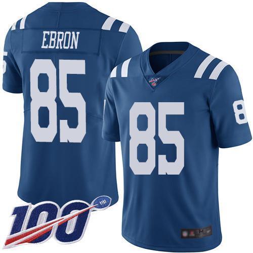 Nike Indianapolis Colts #85 Eric Ebron Royal Blue Stitched NFL Limited Rush 100th Season Jersey