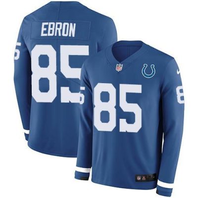 Nike Indianapolis Colts #85 Eric Ebron Royal Blue Team Color Stitched NFL Limited Therma Long Sleeve Jersey