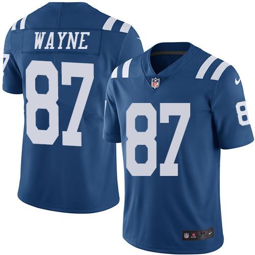 Nike Indianapolis Colts #87 Reggie Wayne Royal Blue Stitched NFL Limited Rush Jersey