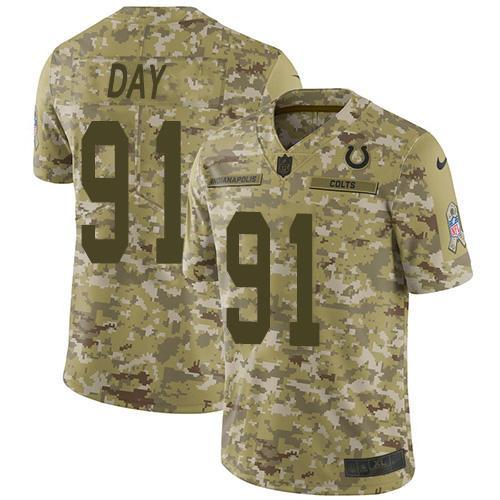 Nike Indianapolis Colts #91 Sheldon Day Camo Stitched NFL Limited 2018 Salute To Service Jersey