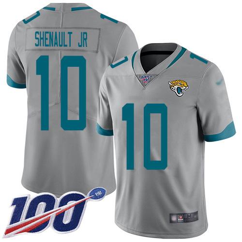 Nike Jacksonville Jaguars #10 Laviska Shenault Jr. Silver Stitched NFL Limited Inverted Legend 100th Season Jersey