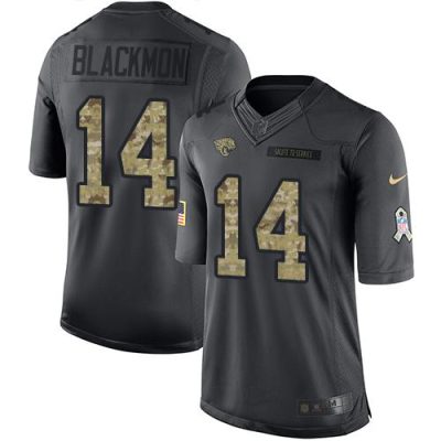 Nike Jacksonville Jaguars #14 Justin Blackmon Black Stitched NFL Limited 2016 Salute To Service Jersey