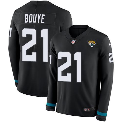 Nike Jacksonville Jaguars #21 A.J. Bouye Black Team Color Stitched NFL Limited Therma Long Sleeve Jersey
