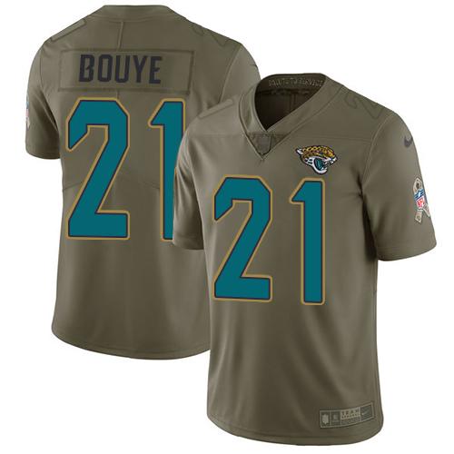 Nike Jacksonville Jaguars #21 A.J. Bouye Olive Stitched NFL Limited 2017 Salute To Service Jersey