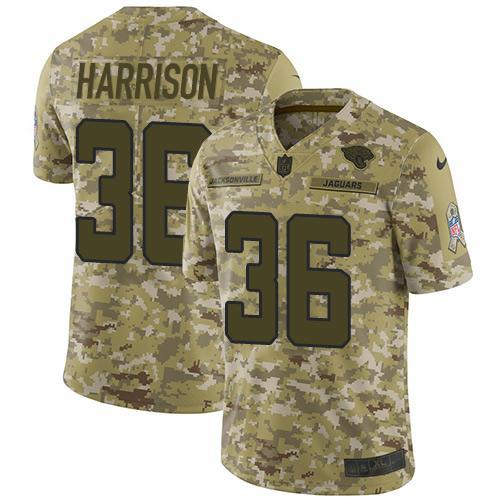 Nike Jacksonville Jaguars #36 Ronnie Harrison Camo Stitched NFL Limited 2018 Salute To Service Jersey