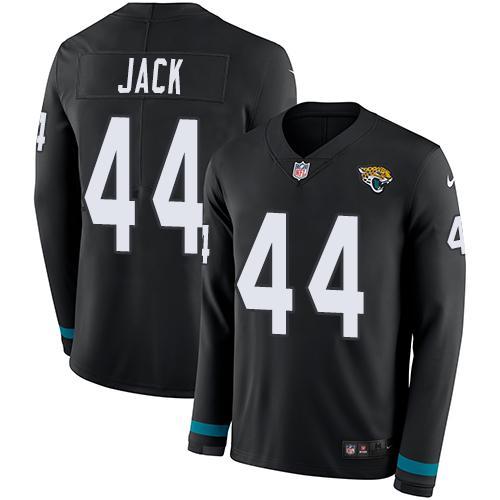 Nike Jacksonville Jaguars #44 Myles Jack Black Team Color Stitched NFL Limited Therma Long Sleeve Jersey