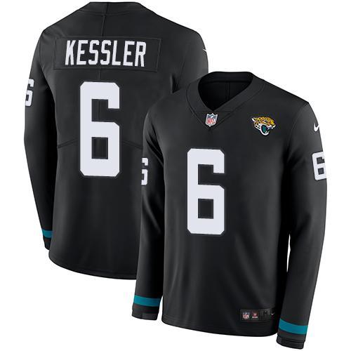 Nike Jacksonville Jaguars #6 Cody Kessler Black Team Color Stitched NFL Limited Therma Long Sleeve Jersey