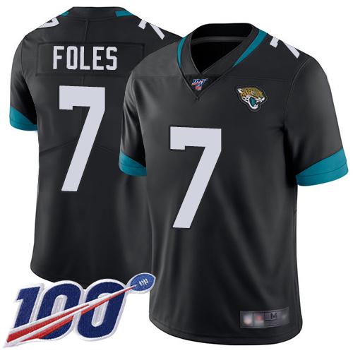 Nike Jacksonville Jaguars #7 Nick Foles Black Team Color Stitched NFL 100th Season Vapor Limited Jersey