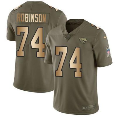 Nike Jacksonville Jaguars #74 Cam Robinson Olive/Gold Stitched NFL Limited 2017 Salute To Service Jersey