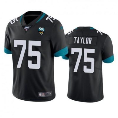 Nike Jacksonville Jaguars #75 Jawaan Taylor Black 25th Anniversary Vapor Limited Stitched NFL 100th Season Jersey