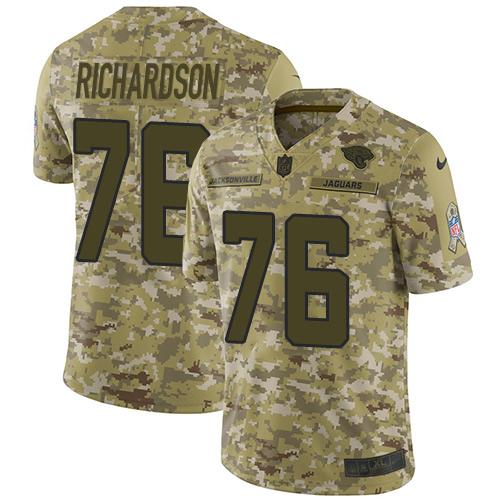 Nike Jacksonville Jaguars #76 Will Richardson Camo Stitched NFL Limited 2018 Salute To Service Jersey