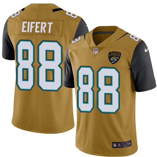 Nike Jacksonville Jaguars #88 Tyler Eifert Gold Stitched NFL Limited Rush Jersey