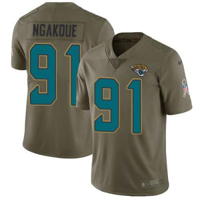 Nike Jacksonville Jaguars #91 Yannick Ngakoue Olive Stitched NFL Limited 2017 Salute To Service Jersey