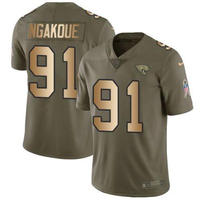Nike Jacksonville Jaguars #91 Yannick Ngakoue Olive/Gold Stitched NFL Limited 2017 Salute To Service Jersey