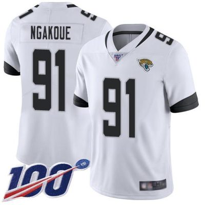 Nike Jacksonville Jaguars #91 Yannick Ngakoue White Stitched NFL 100th Season Vapor Limited Jersey