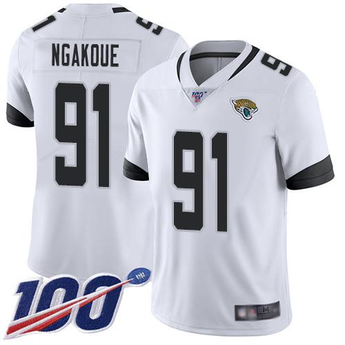 Nike Jacksonville Jaguars #91 Yannick Ngakoue White Stitched NFL 100th Season Vapor Limited Jersey