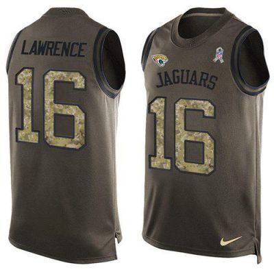 Nike Jaguars #16 Trevor Lawrence Green Stitched NFL Limited Salute To Service Tank Top Jersey