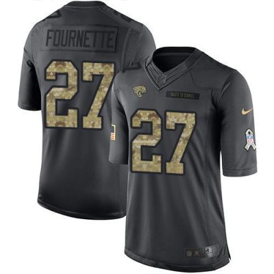 Nike Jaguars #27 Leonard Fournette Black Stitched NFL Limited 2016 Salute To Service Jersey