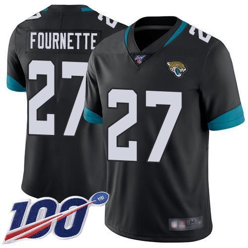 Nike Jaguars #27 Leonard Fournette Black Team Color Stitched NFL 100th Season Vapor Limited Jersey