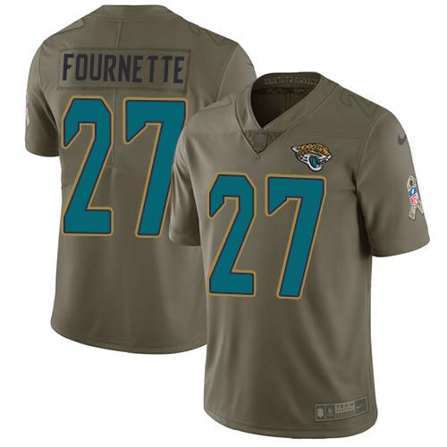 Nike Jaguars #27 Leonard Fournette Olive Stitched NFL Limited 2017 Salute To Service Jersey
