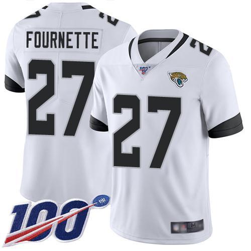 Nike Jaguars #27 Leonard Fournette White Stitched NFL 100th Season Vapor Limited Jersey