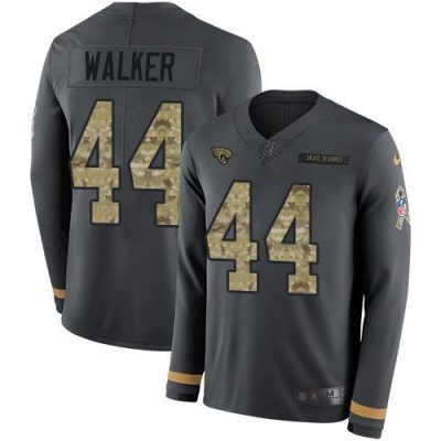 Nike Jaguars #44 Travon Walker Anthracite Salute To Service Stitched NFL Limited Therma Long Sleeve Jersey