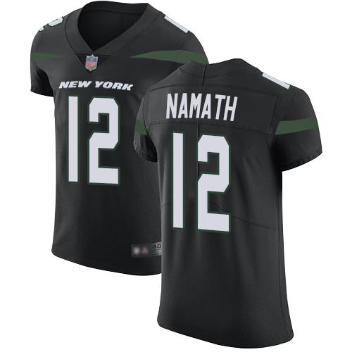 Nike Jets #12 Joe Namath Black Alternate Stitched NFL Vapor Untouchable Elite Jersey